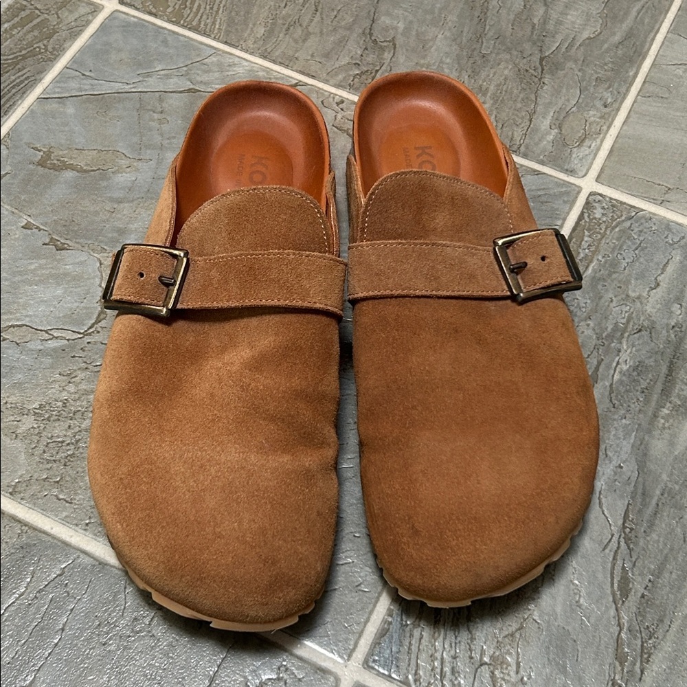 Koio Salerno suede clog Made in Italy sand tan brown EU 45 men US 12 birk style - Picture 3 of 9
